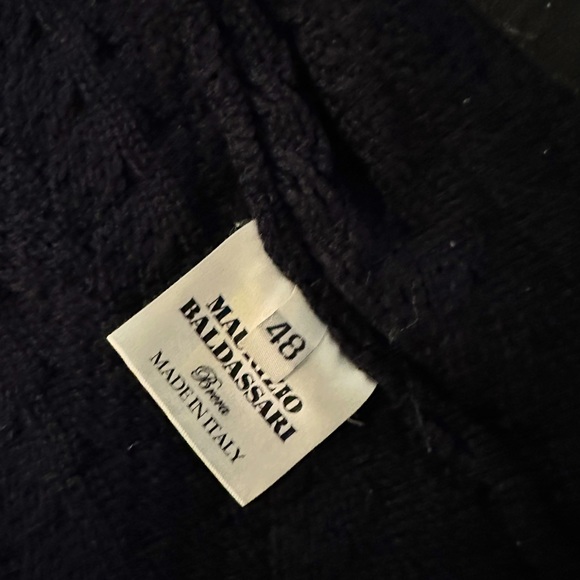 Italian Maurizio Baldassari Virgin Wool Knit Cardigan in Navy Men’s Size EU 48 - Picture 6 of 8